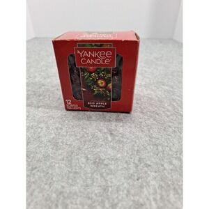 Yankee Candle Red Apple Wreath Scented Tea Lights 11 Holiday Fall Christmas